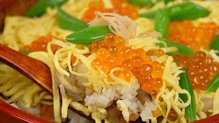 Chirashi Sushi Recipe Hinamatsuri Chirashizushi  Mixed Sushi Rice with Beautiful Toppings [upl. by Sharline]