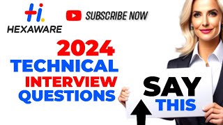 Hexaware Technical interview questions and answers [upl. by Jeanna669]