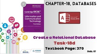 IGCSE ICT Chapter18 Databases  Creating a Relational Database Task18d  Page  370 [upl. by Ihsorih]