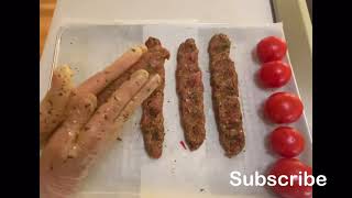 kabob Koobideh recipes Oven baked Minced Beef Kabob with salad  کباب کوفته گاو داشی با سلات [upl. by Kcinomod]