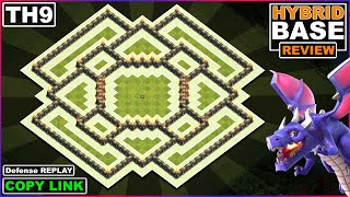 NEW TH9 Base Copy Link 2022  COC Town Hall 9 HybridFarmingTrophy base  Clash of Clans [upl. by Thornton]