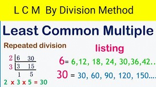 L C M BY DIVISION METHOD   Least Common Multiple [upl. by Alysia]