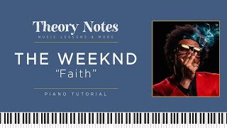 How to Play The Weeknd  Faith  Theory Notes Piano Tutorial [upl. by Rattray304]