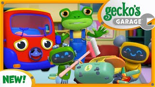 Baby Trucks Messy Sleepover  Geckos Garage  Brand New Episode  Truck Cartoons For Children [upl. by Schweiker]