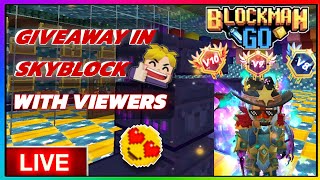 Playing Skyblock With Subscribers And GIVEAWAY 😱 In Live 2  Blockman Go [upl. by Ettenirt]