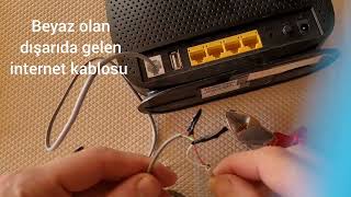 Evde modem kurulumu modem kablo bağlantısı nasıl yapılır Dışarıdan gelen internet kablosunu Bağlama [upl. by Yruy]