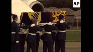 UK RAF NORTHOLT PRINCE CHARLES RETURNS WITH BODY OF PRINCESS DIANA [upl. by Galasyn]