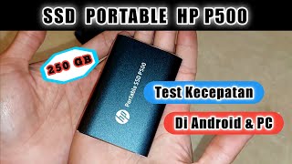 External SSD PORTABLE HP P500 KAPASITAS 250 GB Terbaik Review amp Test [upl. by Enaerb999]