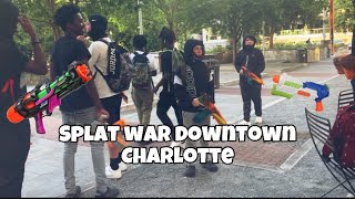 SPLAT WAR DOWNTOWN CHARLOTTE GONE WRONG 12 pulled up🚔 [upl. by Ahsiekahs]