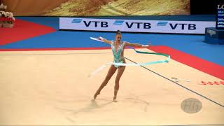 SOLDATOVA Aleksandra RUS  2018 Rhythmic Worlds Sofia BUL  Qualifications Ribbon [upl. by Ydnih]