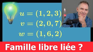 famille de vecteur dans R3 ♦ libre liée  Exercice facile pour comprendre la méthode ♦ MPSI ECS [upl. by Sayles237]