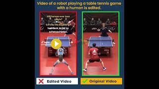 Video of a robot playing a table tennis game with a human is edited [upl. by Lemcke]