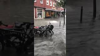 Überschwemmung nach Unwetter im Zentrum von Coesfeld Münsterland Westfalen [upl. by Kin300]