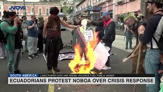 Ecuadorians protest Noboa over crisis response [upl. by Nesnaj]