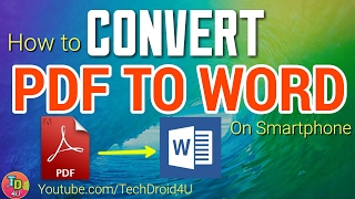 Convert PDF file to WORD Document on Your Smartphone ✅ [upl. by Tezile]