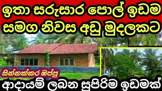 සින්නක්කර පොල් ඉඩම හා නිවස අඩු මුදලකට  House for sale  Pol idam  Coconut land  Land for sale [upl. by Johathan307]