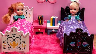 Go to bed  Elsa amp Anna toddlers  bedtime  breakfast morning routine  Barbie dolls [upl. by Gratiana841]