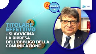 Emanuele Pisati  Titolare Effettivo  Si avvicina la ripresa dellobbligo della comunicazione [upl. by Base765]