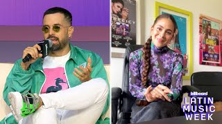 Colombian Stars Greeicy amp Mike Bahía Tell Their Tech Love Story  Billboard Latin Music Week [upl. by Mordy951]