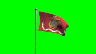 us marine corps flag on green screen  free use [upl. by Burton]