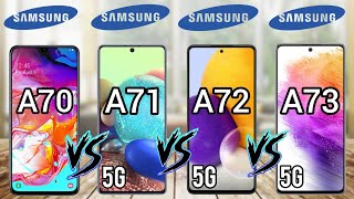 Samsung Galaxy A73 5G Vs Galaxy A72 5G Vs A71 5G Vs A70  Full Comparison 2022 [upl. by Oizirbaf]