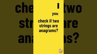 How to Check if Two Strings are Anagrams 🔍 code strings [upl. by Amarillis995]