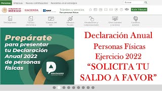 DECLARACIÓN ANUAL SUELDOS Y SALARIOS 2023  SOLICITA TU DEVOLUCIÓN DE ISR AUTOMÁTICA  SAT 2023 [upl. by Blanche]