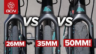 If Wider Road Bike Tyres Are Better Why Not Go SUPER Wide [upl. by Millar]