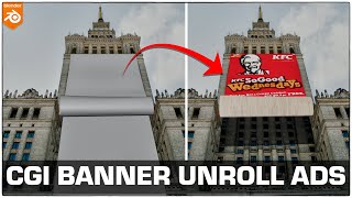 How to Create CGI Banner Unroll Advertisement using VFX in Blender [upl. by Irelav938]