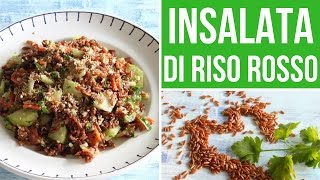 Insalata di riso rosso con cetrioli e salmone affumicato  Ricetta per picnic [upl. by Raynor974]