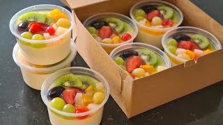 Membuat Puding Sutra Cocktail super lembut dan enak Ide jualan dessert laris manis [upl. by Ahsekat752]