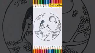 Beautiful sketch drawing of girl 😁viral art drawing shortvideo shortsviral short [upl. by Swart]