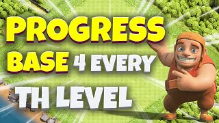 Best PROGRESS BASE with Link for EVERY TOWNHALL In Clash Of Clans  Progress Base Link [upl. by Magdalena]