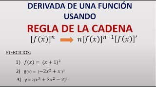 REGLA DE LA CADENA  DERIVADA DE UNA FUNCIÓN COMPUESTA [upl. by Longawa]