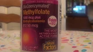 B12 Natural Factors BioCoenzymated Methylfolate 1000 mcg REVIEW [upl. by Sajovich]