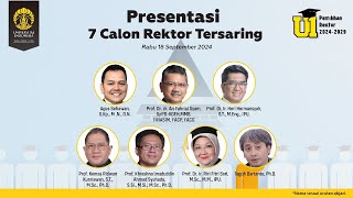 PRESENTASI 7 CALON REKTOR UI PERIODE 20242029 [upl. by Aiuqat]