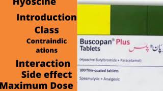 Hyoscine  Buscopan tablet  uses  pregnancy  side effect  contraindications [upl. by Lletnwahs]