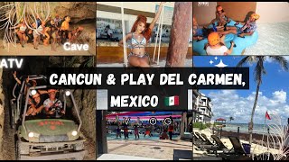 Cancun Mexico Vlog 🇲🇽 I Night excursions ATVS waterpark Cave tour Nightlife pool partyZipline [upl. by Schuh]