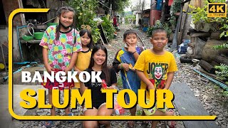 4k 🇹🇭 Most Dangerous slum in Bangkok  NEVER SEEN ON YOUTUBE  Khlong Toei Slum  Bangkok Slums [upl. by Essie]