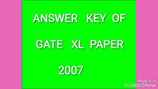 PREVIOUS YEAR GATE XL PAPER SOLVED QUESTIONS 2007 [upl. by Anaiuq373]