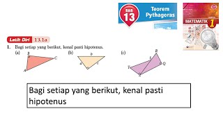 Matematik Tingkatan 1 Bab 13 Teorem pythagoras sudut tegak latih diri 131a buku teks [upl. by Netneuq]