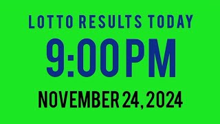 9pm Lotto Results Today November 24 2024 ez2 swertres 2d 3d pcso [upl. by Gitt]