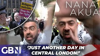 WATCH Stand up to Racism protester appears to ATTACK GB News reporter at Whitehall march [upl. by Jennifer]