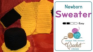 How To Crochet A Baby Sweater  The Crochet Crowd [upl. by Inahteb804]