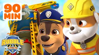 Rubbles Construction Tower Rescues w PAW Patrol Chase  90 Minute Compilation  Rubble amp Crew [upl. by Ylyl]