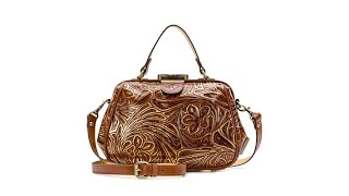 Patricia Nash Gracchi Tooled Leather Frame Satchel [upl. by Akenom679]