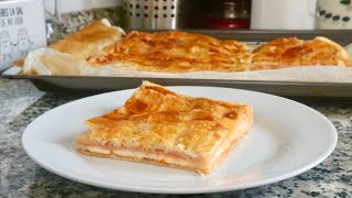 Empanada fácil de hojaldre con jamón y queso sabor a PIZZA 6 Ingredientes [upl. by Albrecht627]