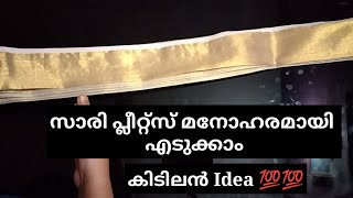 how to take saree pleats easilyhow to drape saree easilyiron pleats for set sareeset saree pleats [upl. by Zared]