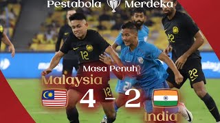 Full Match Malaysia vs India 42  Piala Pestabola Merdeka 2023 [upl. by Olsson]