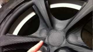 How to Carbon Fiber Vinyl your wheels DIY for Cheap n Easy [upl. by Yelha390]